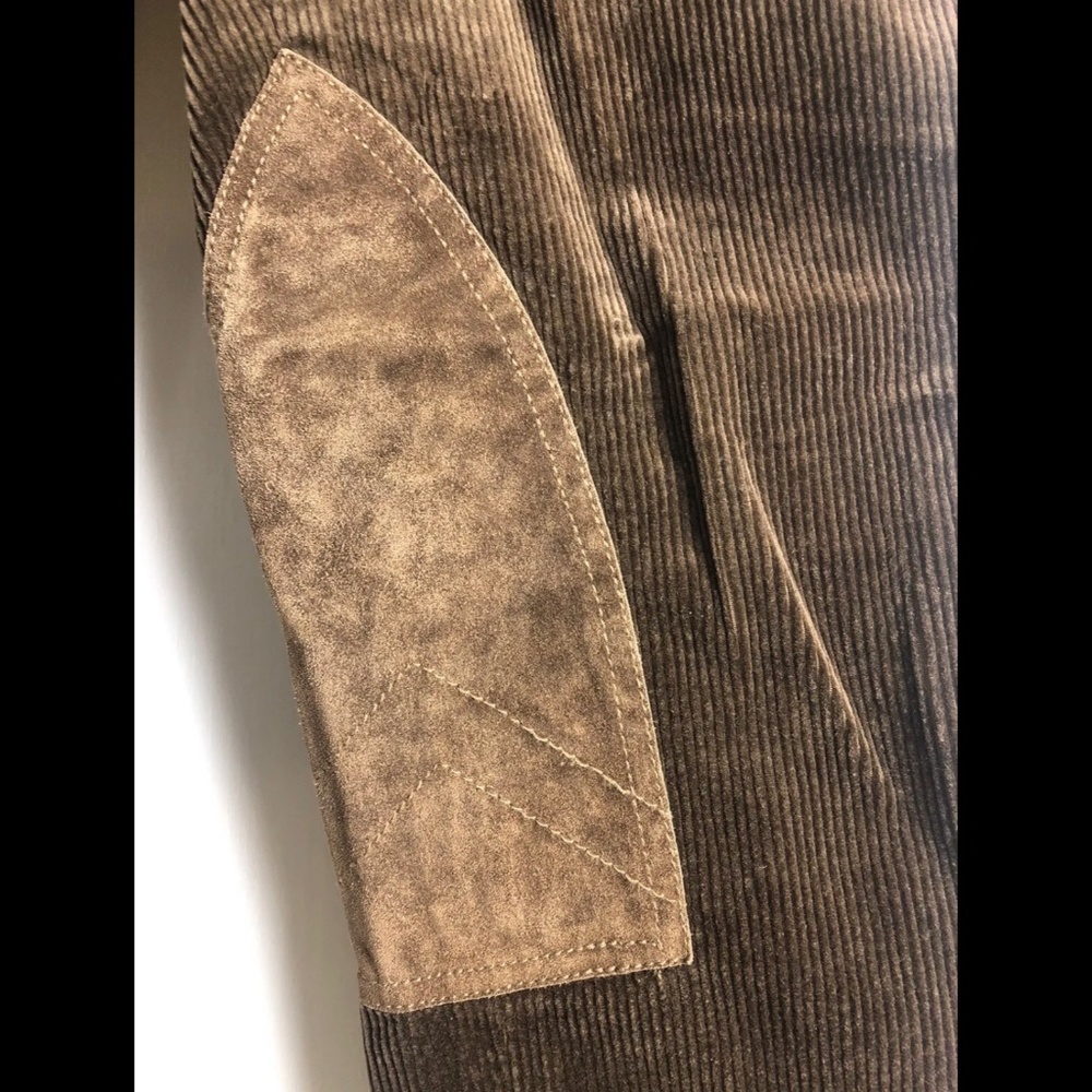 Polo Ralph Lauren Blue Label Corduroy Pants Suede Patches Sz 8 Measure 29 x 27.5 - Picture 4 of 7